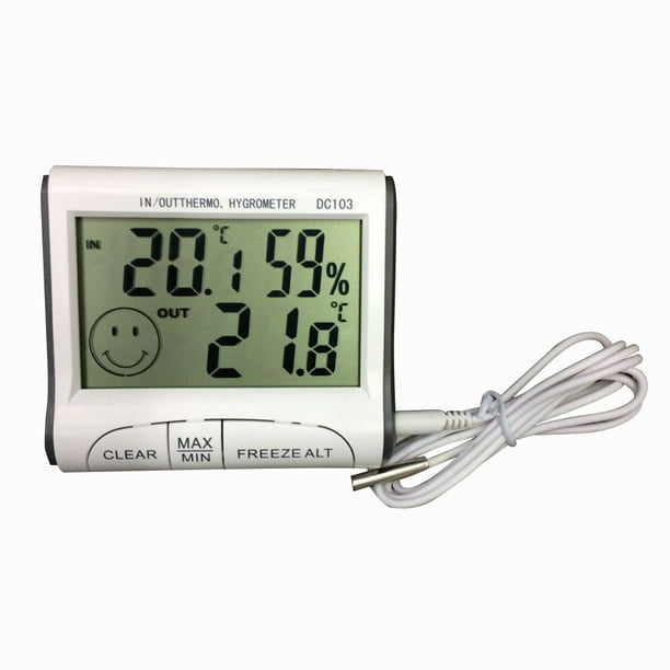 1X DC103 Digital LCD Indoor/Outdoor Thermometer Hygrometer Temperature Humidity Meter Gauge Sensor